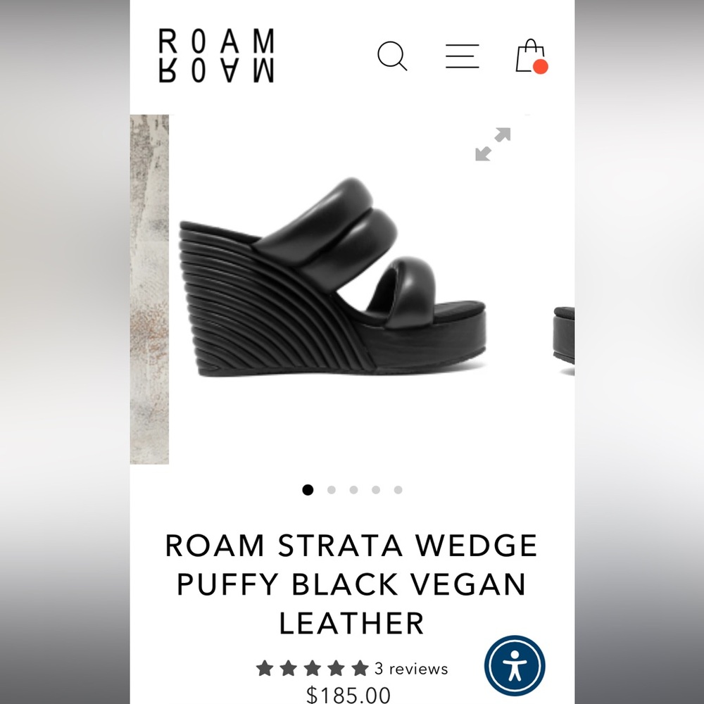 ROAM Black Wedge Sandals with Puffy Straps